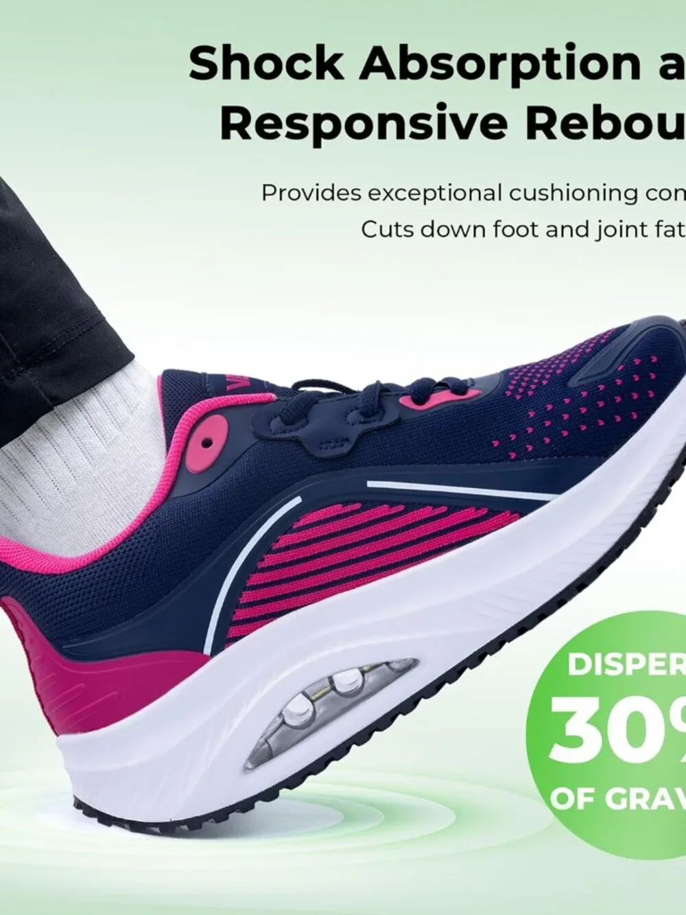 Women's Rose-blue Walking Shoes Orthotic Tennis Sneakers for Foot Pain Relief